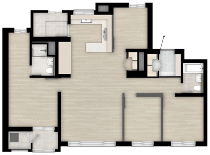 경산 상방공원 호반써밋 84㎡A 유닛 평면도