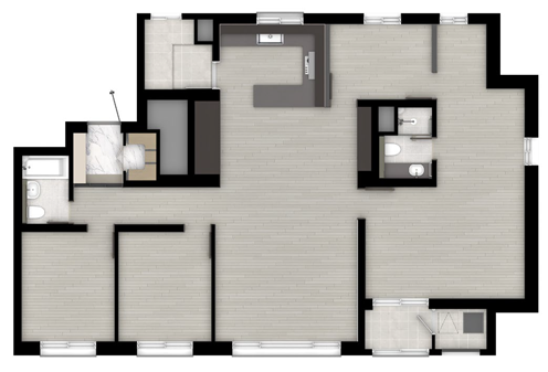 경산 상방공원 호반써밋 99㎡B 유닛 평면도